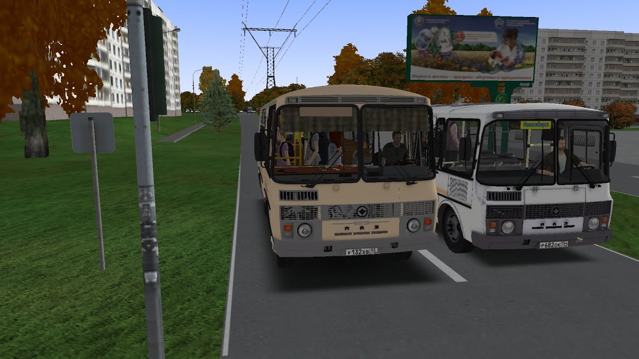 OMSI 2 BUS PAZ 32054 MAP Novosibirsk Маршрут 7 ( не доехал до конца)