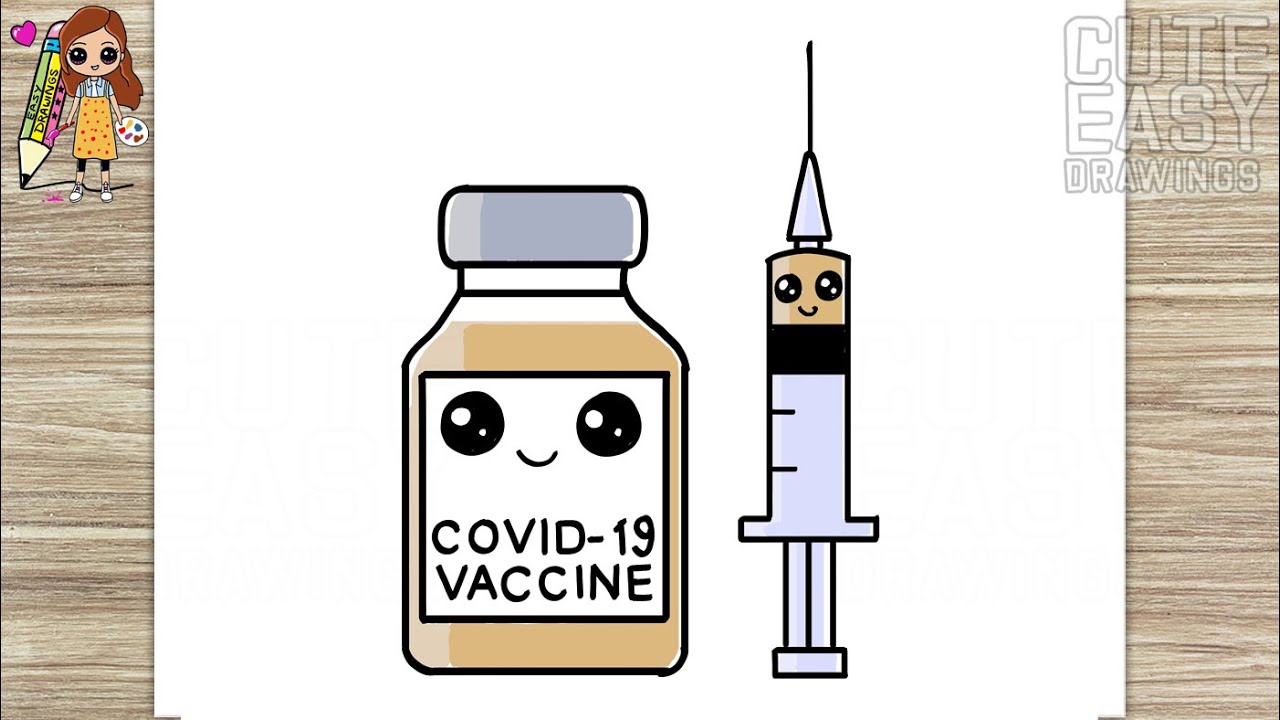 How to Draw a Cute Covid -19 Vaccine | Coronavirus Vaccine, Easy Drawing Step by Step