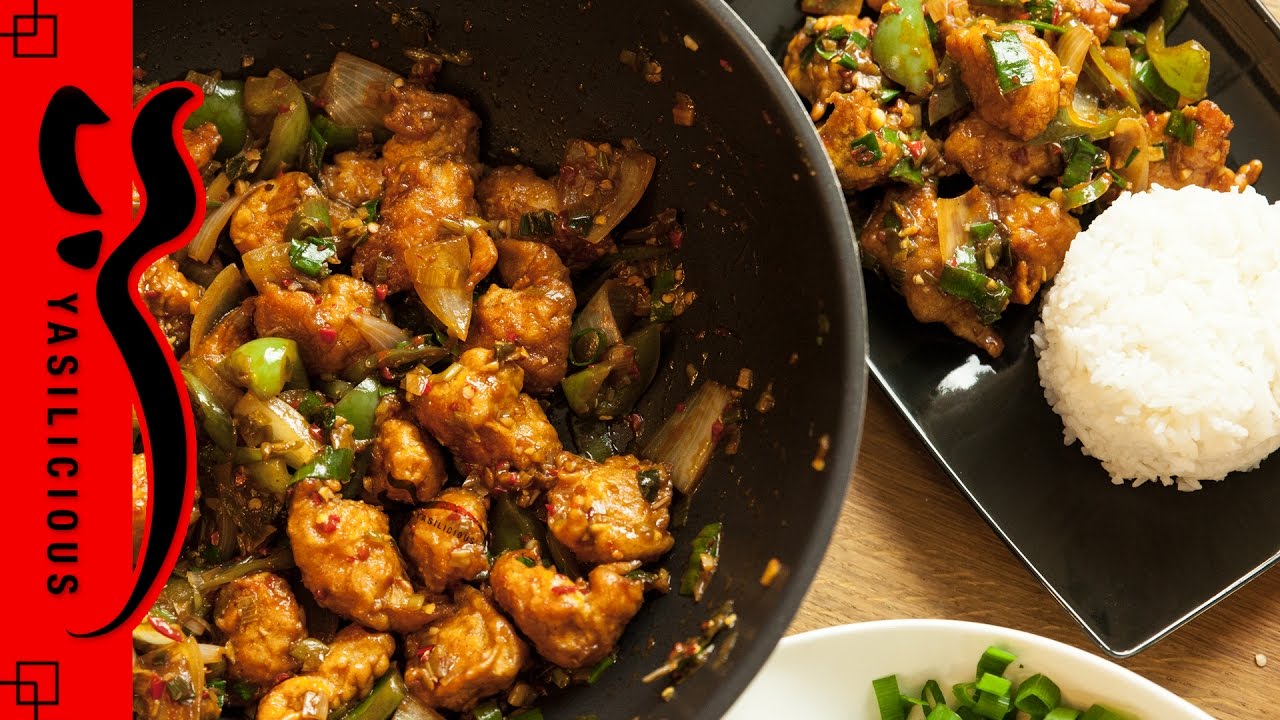 CHILI CHICKEN – würzig gebackene Hähnchenstücke in leckerer Sauce - indisch chinesisches Rezept