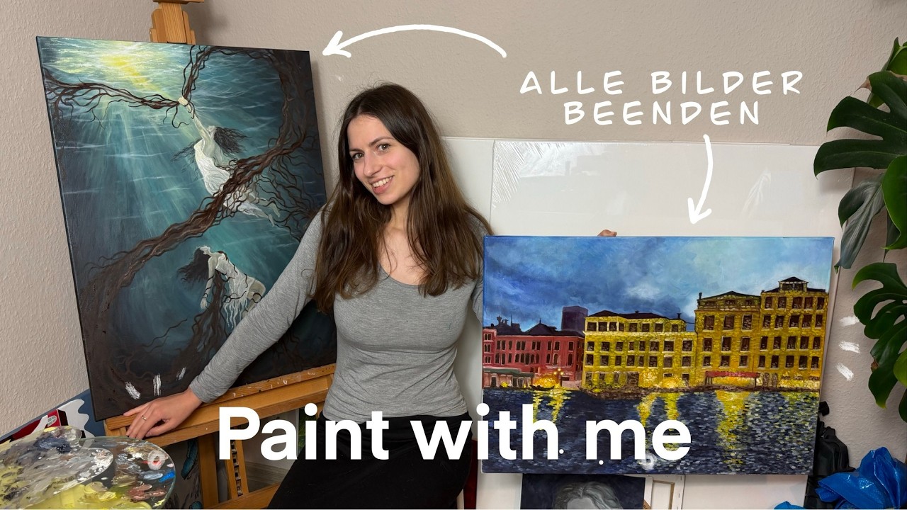 Ich BEENDE ALLE meine angefangenen BILDER 🌸✨ || PAINT WITH ME 🎨 || Fail mal wieder 🤡