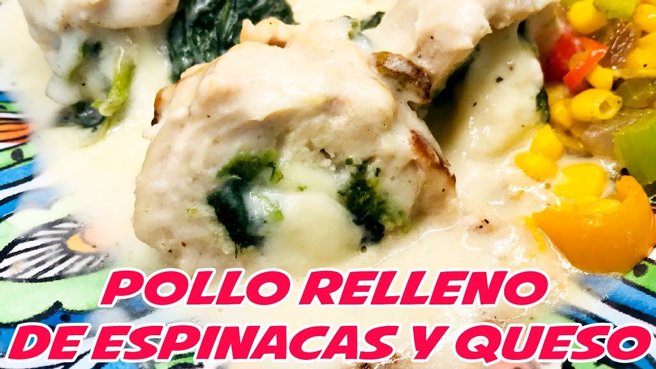 Pollo relleno de espinacas y queso