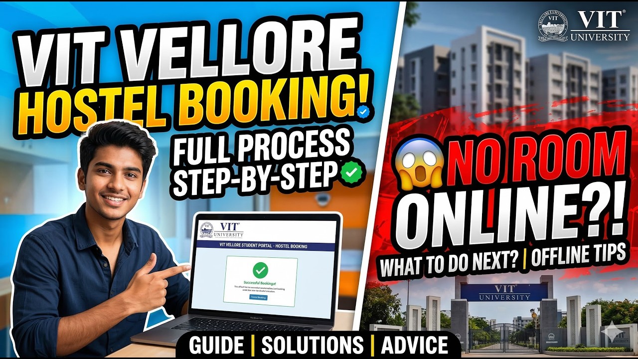VIT Vellore Hostel Booking Full Process 2026 | What if I miss Hostel Booking | Samriddh Saxena
