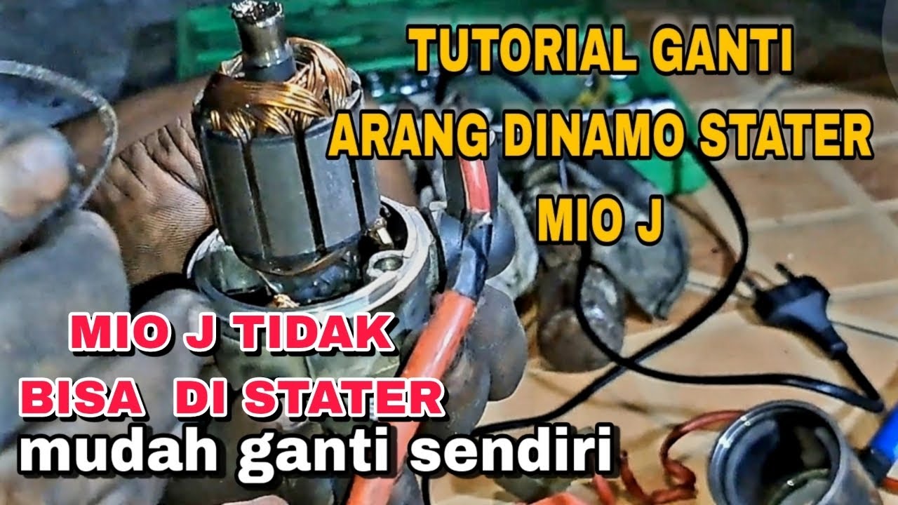 TUTORIAL MENGGANTI ARANG DINAMO STATER MIO J || MIO J TIDAK BISA DI STATER ‼️