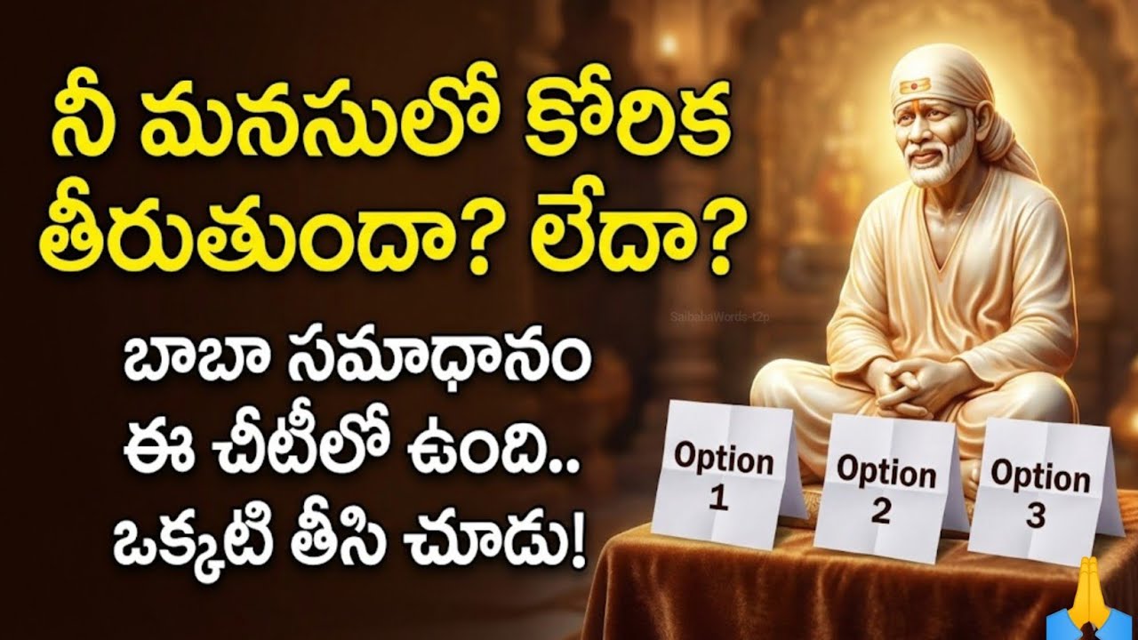 కోరిక తీరుతుందా? ఈ 3 చీటీల్లో ఒకటి ఎంచుకో – బాబా Answer చెప్తున్నారు | Sai Baba daily Message | job