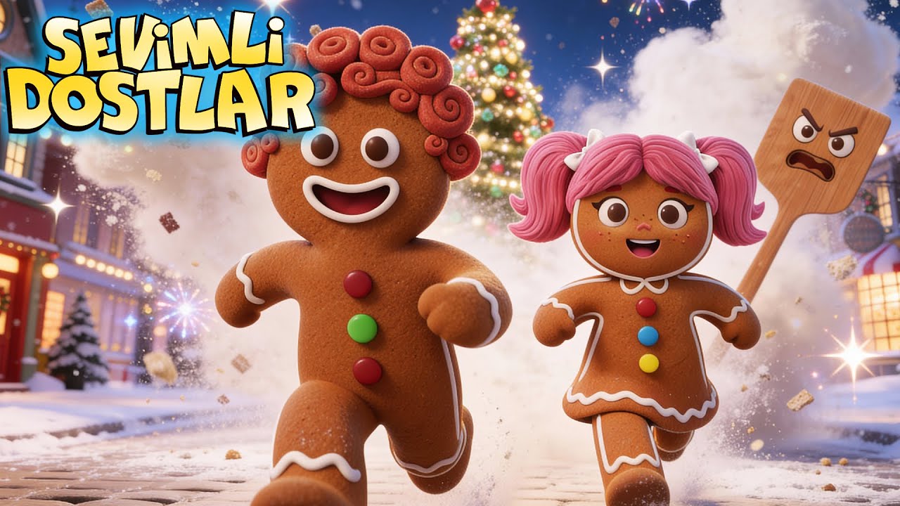 Zencefilli Kurabiye Adam Koşuyor! 🎄🍪 | Sevimli Dostlar Yeni Yıl &Ccedil;ocuk Şarkısı | Masal ❄️