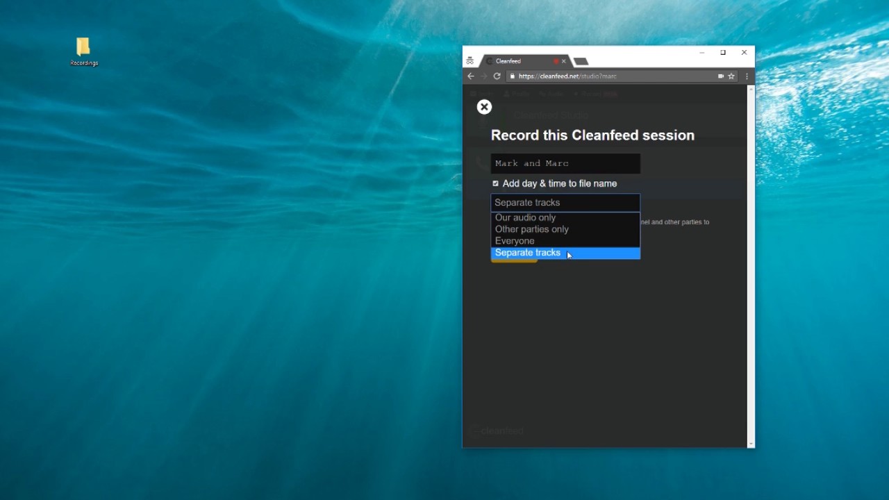 Recording in Cleanfeed (alternative to Skype Recording)