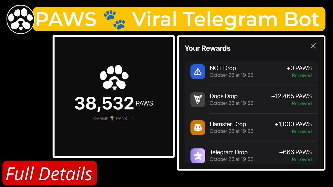 Paws 🐾 Telegram Viral Bot | Paws Telegram Mining Bot | Paws Airdrop | Paws Bot | Paws Full Details