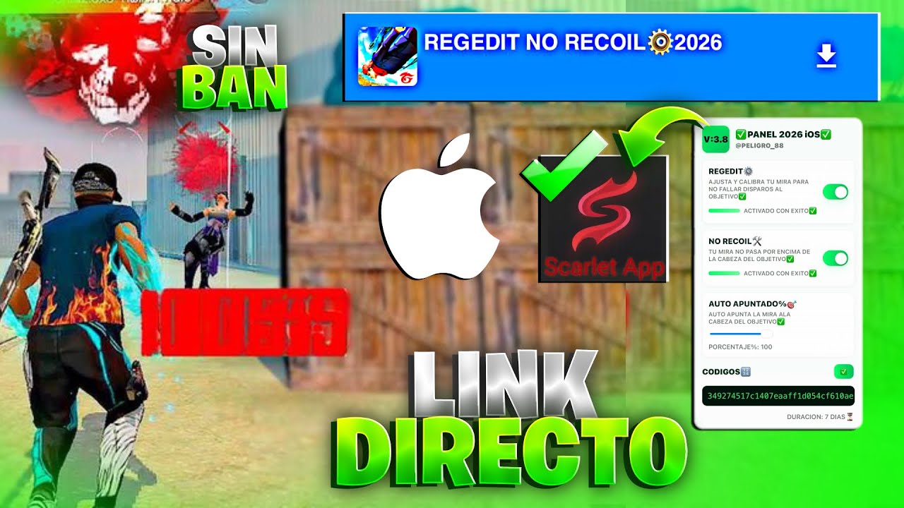 REGEDIT NO RECOIL PARA IPHONE / PANEL PARA IPHONE / FREE FIRE 2026✅