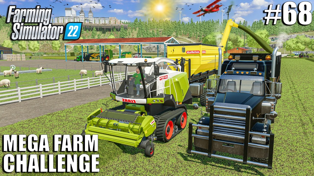 Harvesting 500.000l LITERS of GRASS SILAGE w/ CUSTOM CLAAS | MEGA FARM Ep.68 | Farming Simulator 22
