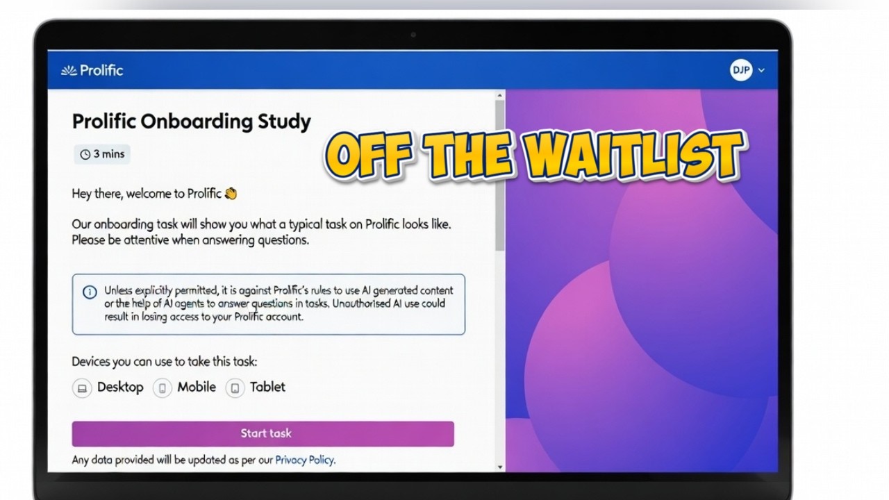 Prolific Finally Approved Me! 😭 How I Got Off the Waitlist Fast + Full Onboarding Process (2026)