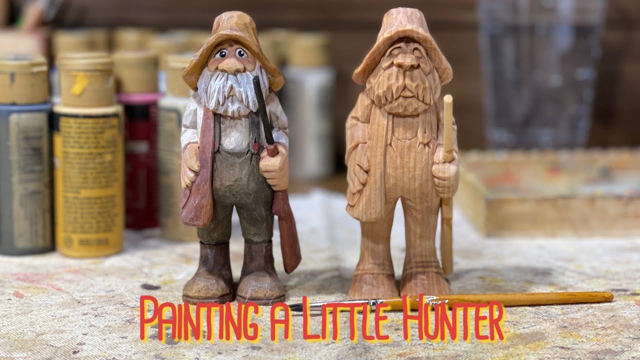 [우드카빙]사냥꾼 채색하기 Woodcarving-Painting a Little Hunter
