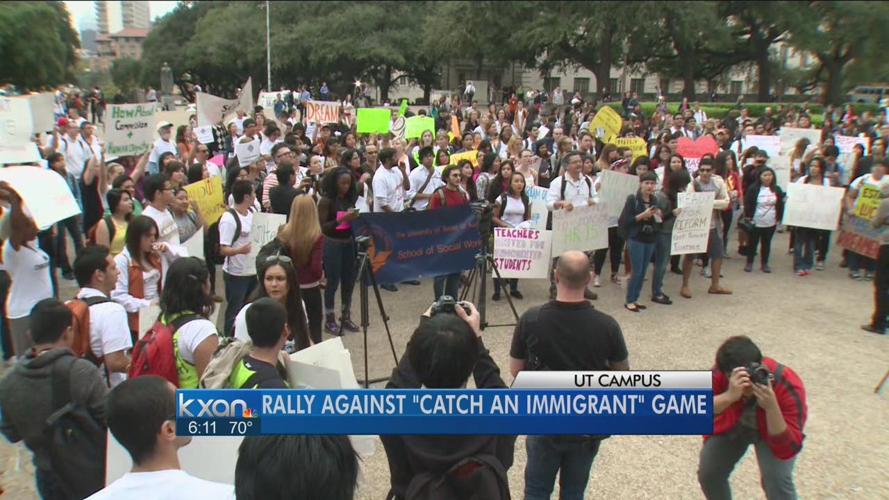 Group rallies against 'Catch an Illegal Immigrant' game