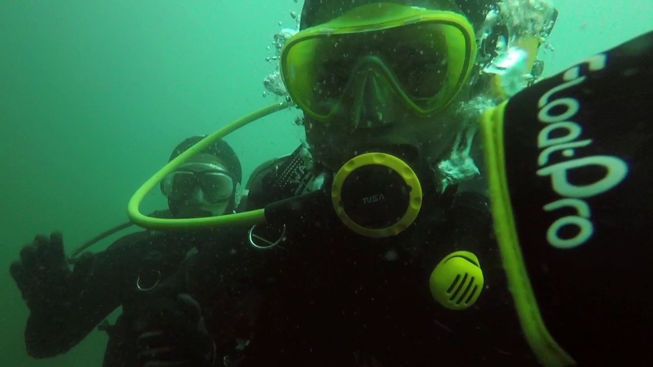 Scuba diving rock stars at white Star quarry.