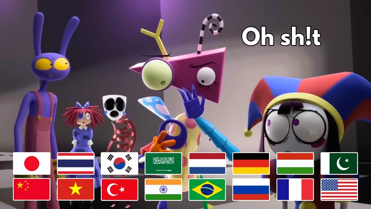 Zooble Swears in 20 languages | The Amazing Digital Circus EP8