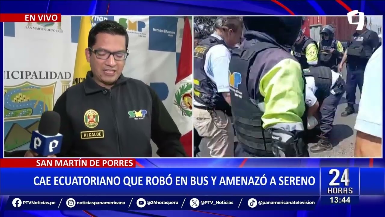 Serenos de SMP capturan a delincuente ecuatoriano que asaltó bus de transporte