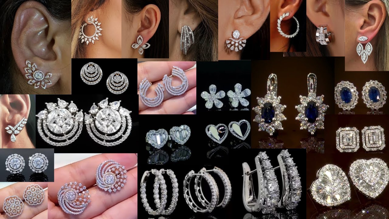 White Gold Diamond Earrings l Diamond Earrings For Women With Price l Diamond Earrings Designs...