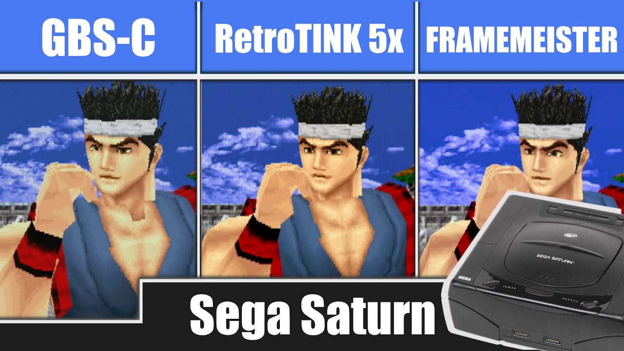 Virtua Fighter 2: GBS-C vs. RetroTINK 5x vs Framemeister | Sega Saturn 480i Deinterlacing Best HDMI