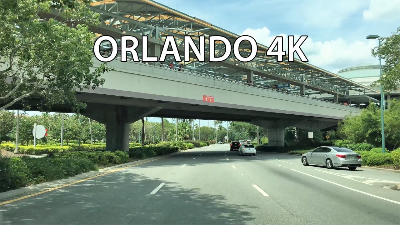 Orlando 4K - Tourist Strip - Driving Downtown - USA