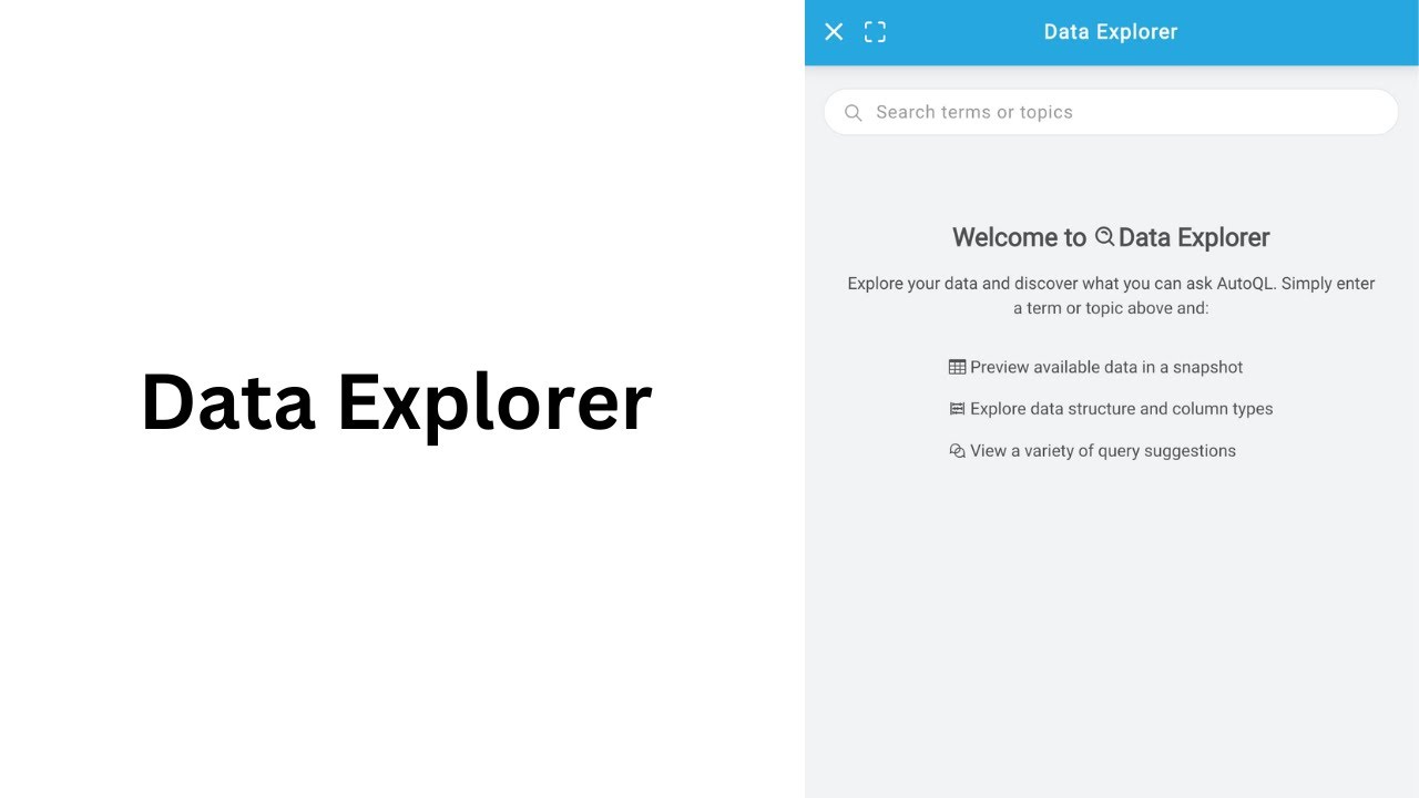 Discover the Data Explorer feature within AutoQL