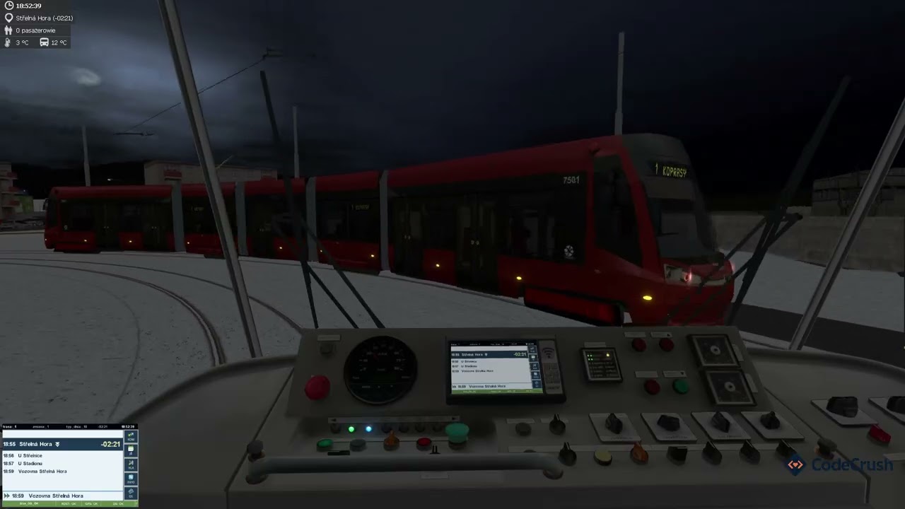 Simt Simulator lina 1 Vozovna Stř.Hora-Střelná Hora-Vozovna Stř.Hora