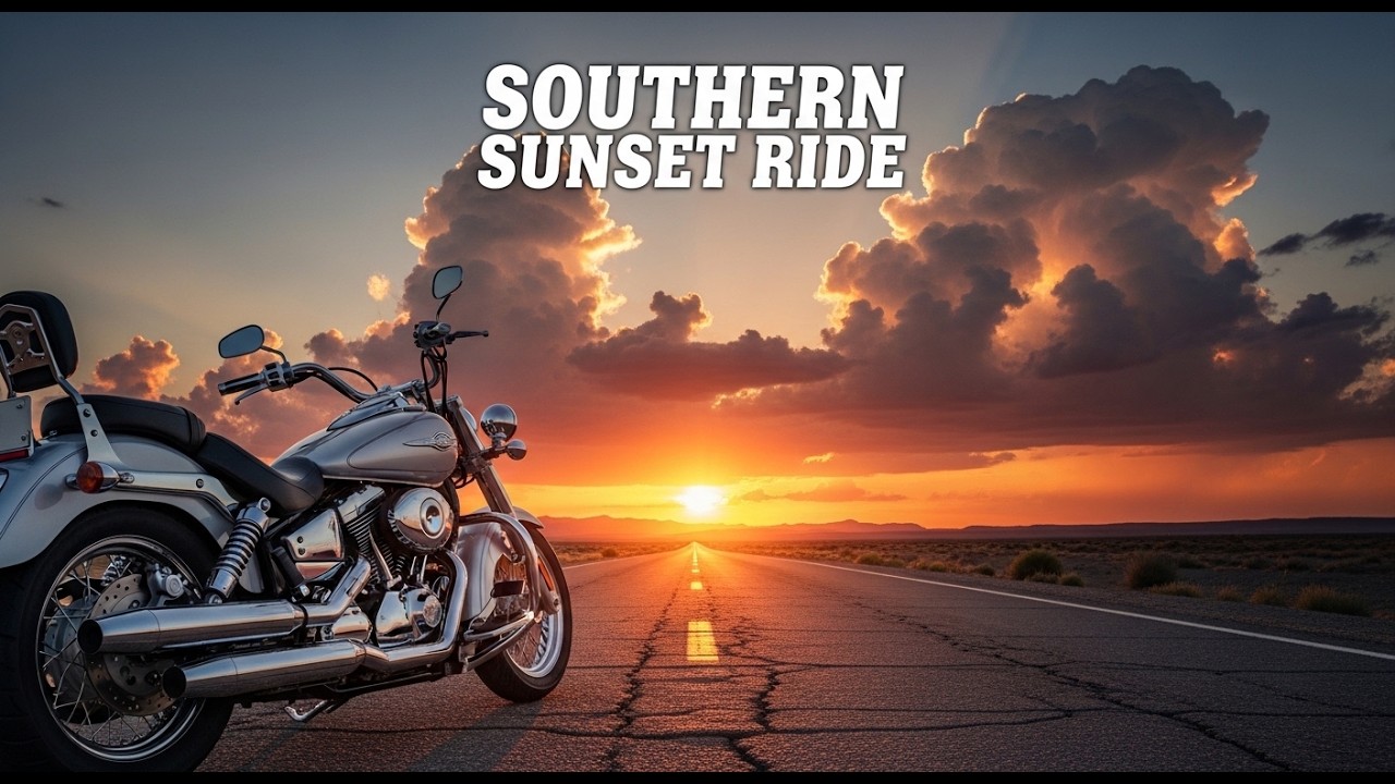 Highway to the Sunset #HighwayVibes #SunsetJourney #OutlawLife #RideHard #RockOn