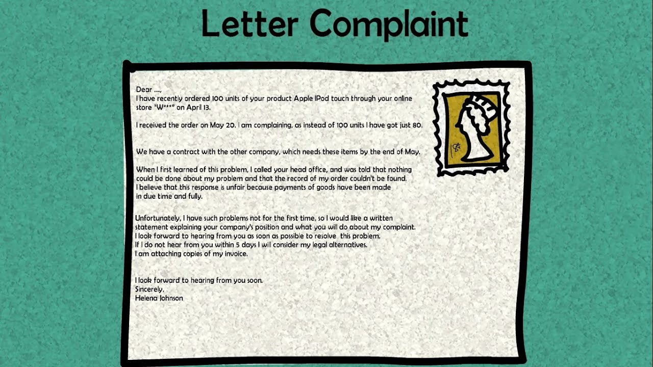 Writing letter in English / Letter complaint / Business/ Example / Письмо-жалоба/ Английский/ Пример