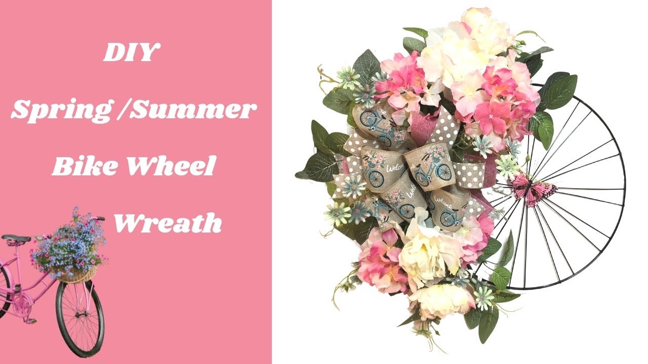How to Make a Bike Wheel Wreath for your Spring or Summer Front Door