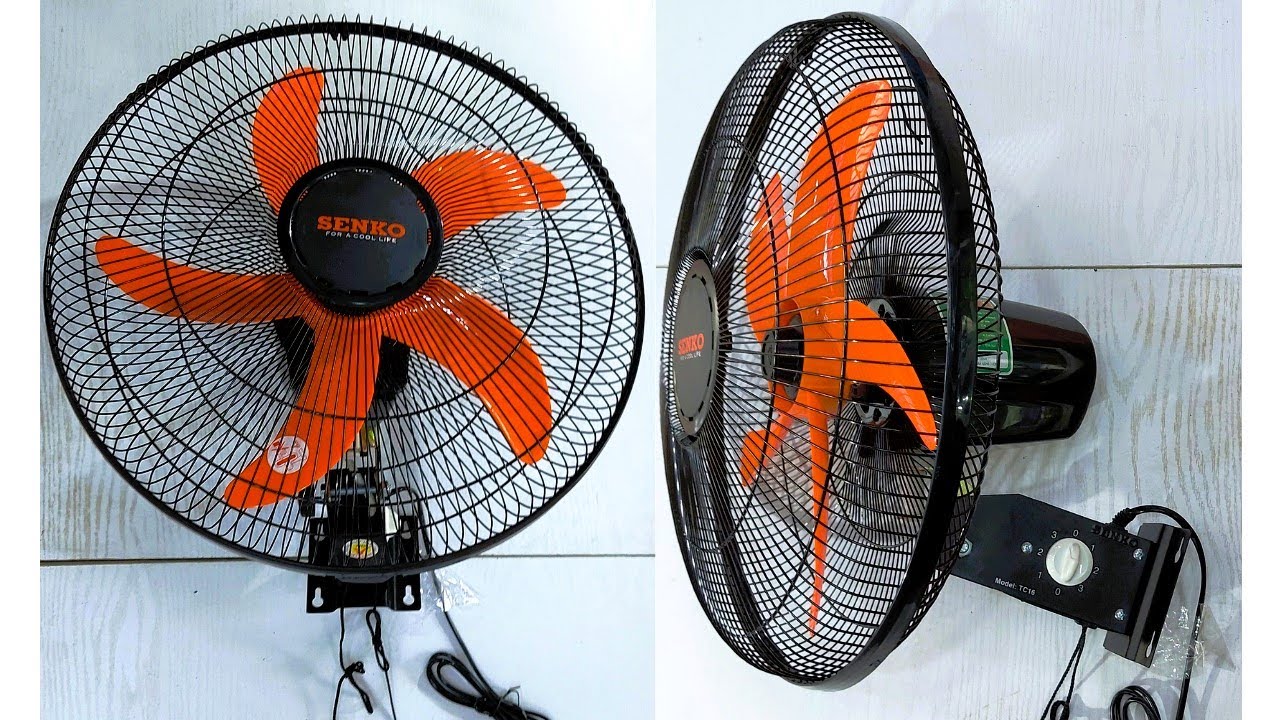 Quạt Treo Tường Senko Model TC16 Năm Cánh Cam I Làm Mát Không Khí Mùa Nóng