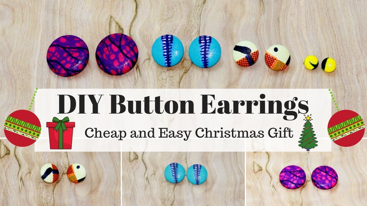 DIY Cheap and Easy Christmas Gift | Button Earrings