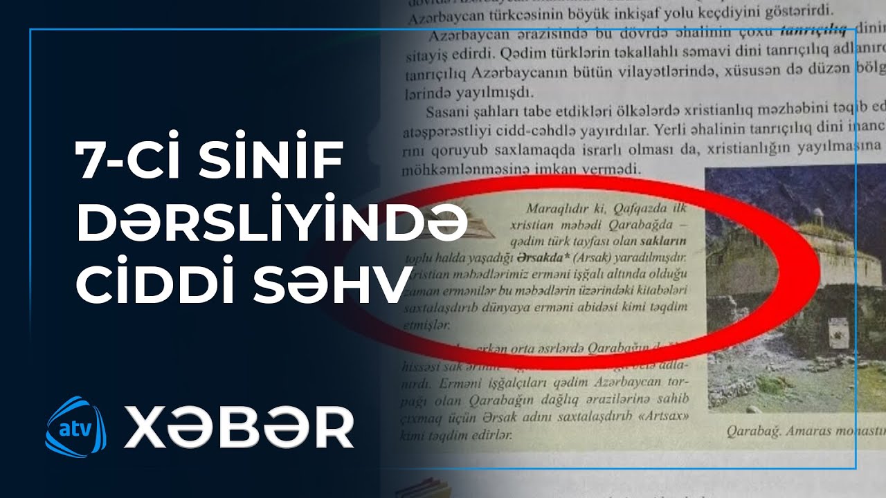 Dərslikdə Alban məbədləri işğal altındakı kimi göstərilib?