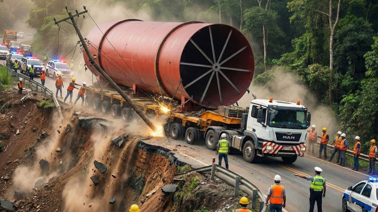 GEMPAR !!! MUSTAHIL BISA LEWAT SITINJAU LAUIK, Truk Roda 1000 Tarik Muatan Raksasa Bikin Warga Heboh