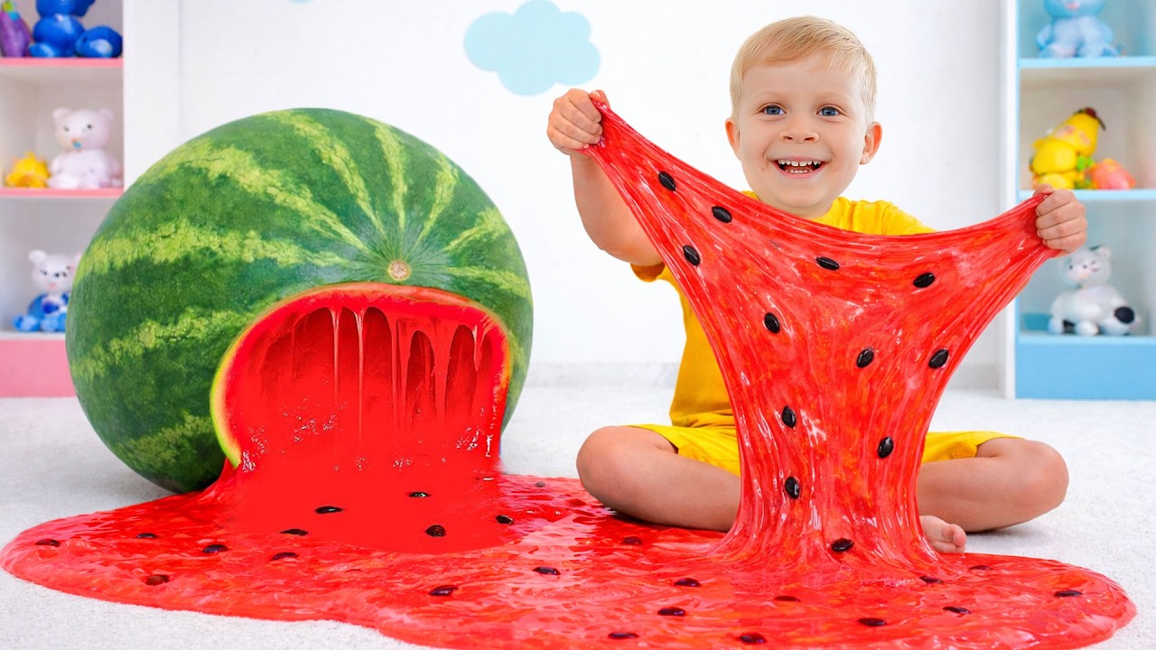 Slime géant à la maison | Laboratoire de slime amusant avec Oliver et ses amis