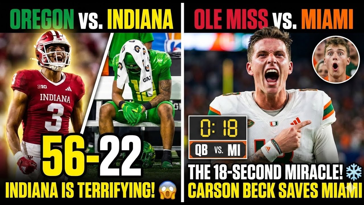 CFP Semifinals reaction Oregon vs Indiana, Miami vs Ole Miss 🏉🏟️