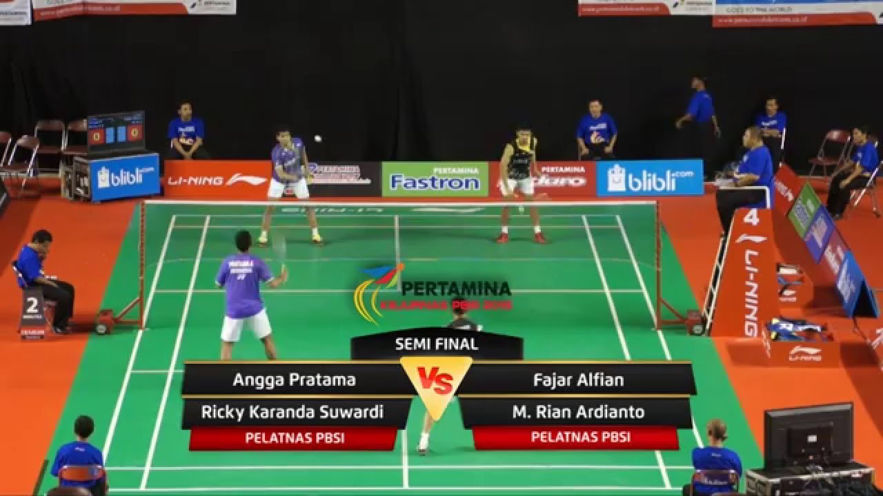 Angga Pratama/Ricky Karanda Suwardi (Pelatnas PBSI) VS Fajar Alfian/M. Rian Ardianto (Pelatnas PBSI)