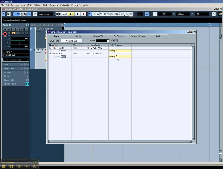 31) Cubase Tutoria Italiano: Come settare gli ingressi e le uscite : Home recording