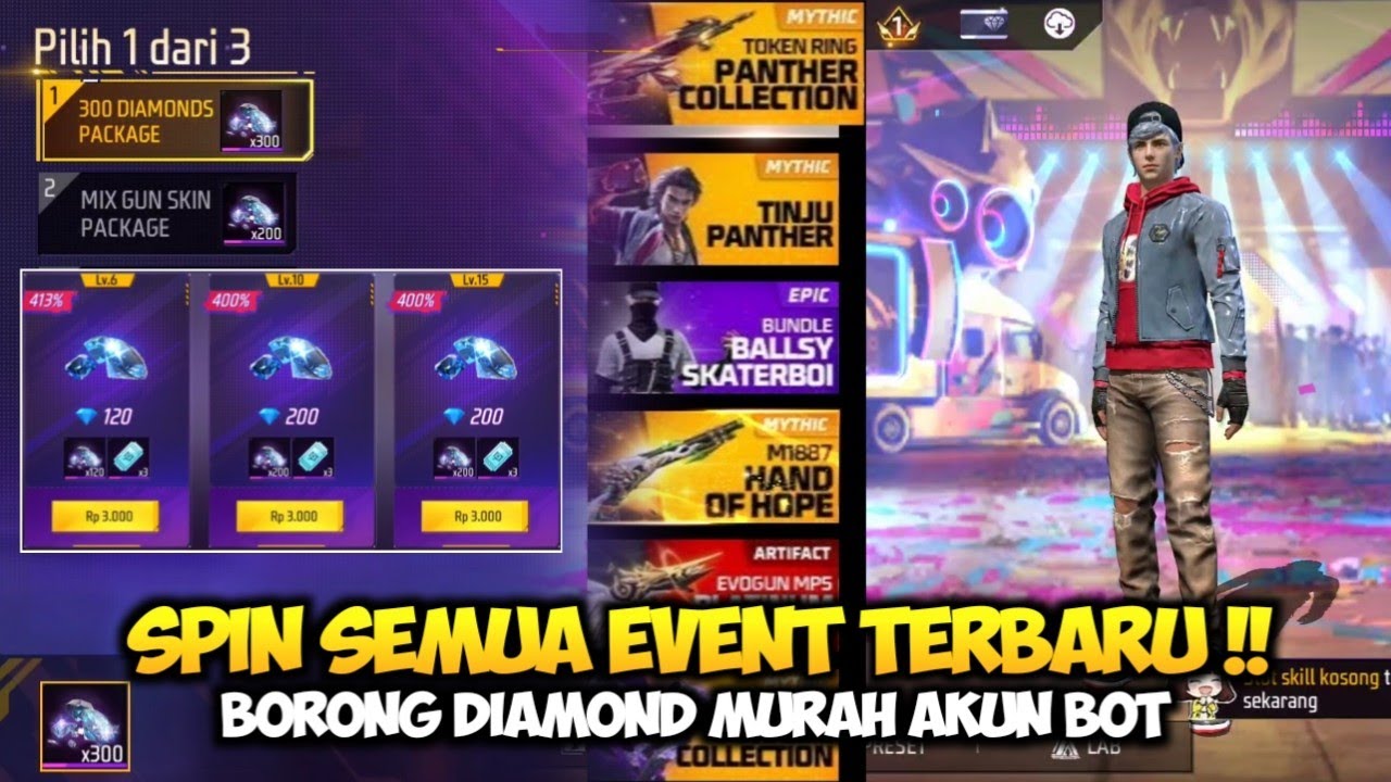 SAYA BORONG LEVEL UP PASS & SPESIAL AIRDROP MURAH! SPIN SEMUA EVENT FF TERBARU