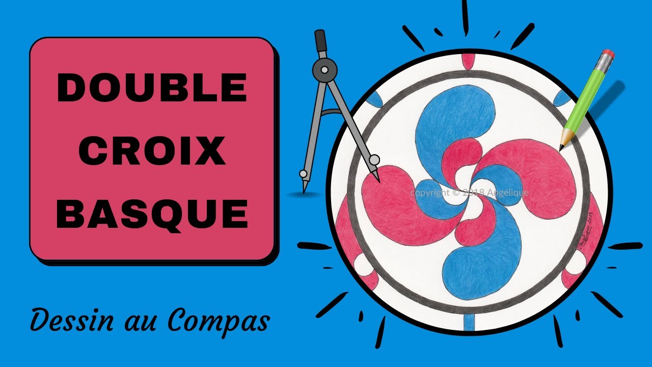 🎨 Comment Dessiner Une Double Croix Basque Au Compas [TUTO Dessin au Compas 173]
