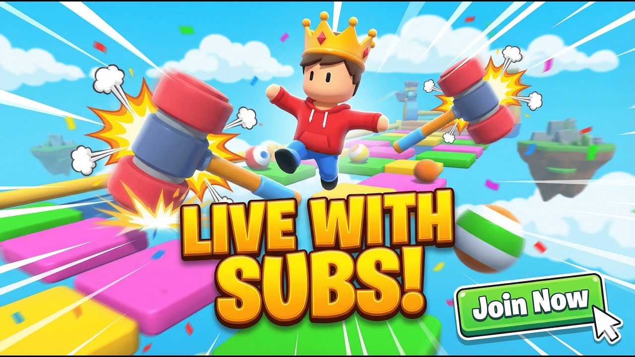 🔴 LIVE: Stumble Guys with Subscribers! 🏆 Custom Room Masti + Name on Screen! #live