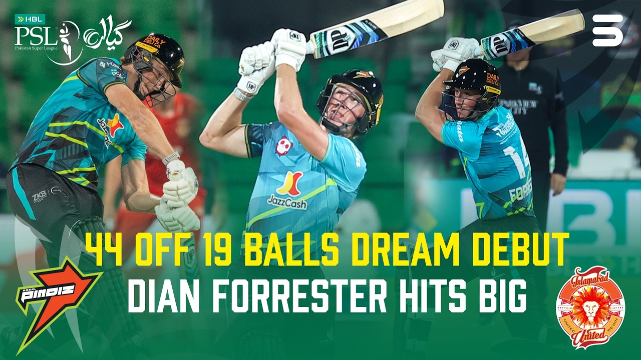 Last Over Madness! Forrester 44* off 19 Balls! | Rawalpindiz vs United | M12 | HBL PSL 11 |MZB1U