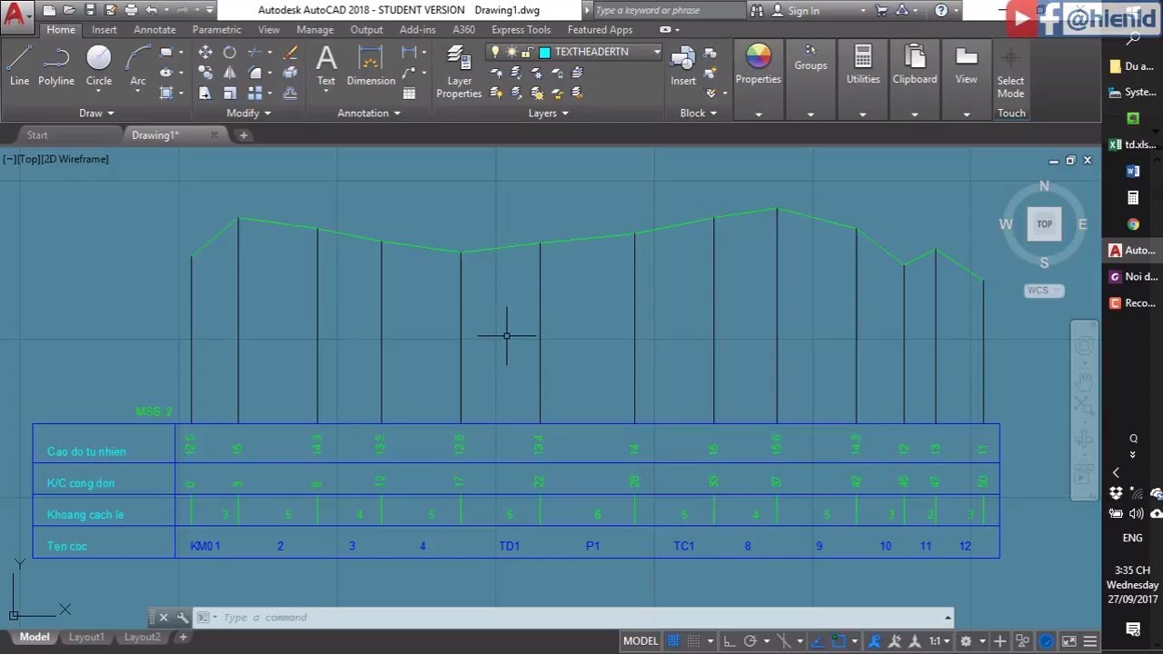 Bài giảng DA 4: Lập trình VBA vẽ trắc dọc tự nhiên trên AutoCAD với số liệu đọc từ file Excel