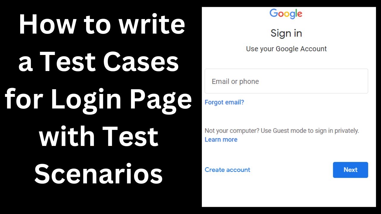 How to write a test case for Gmail Login Page | How to write test cases | How to write test case
