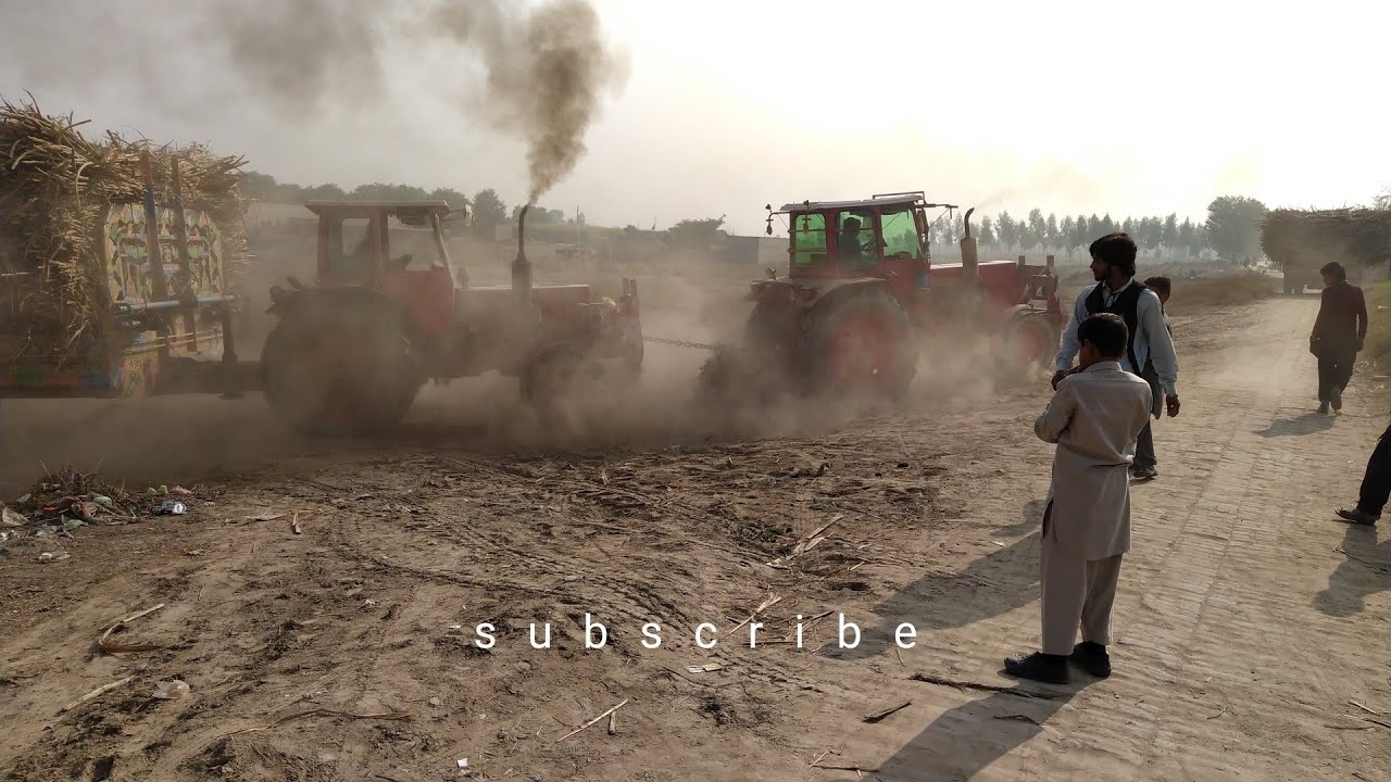 Belarus 510 tractor stunt loaded trolley  village Punjab 4k