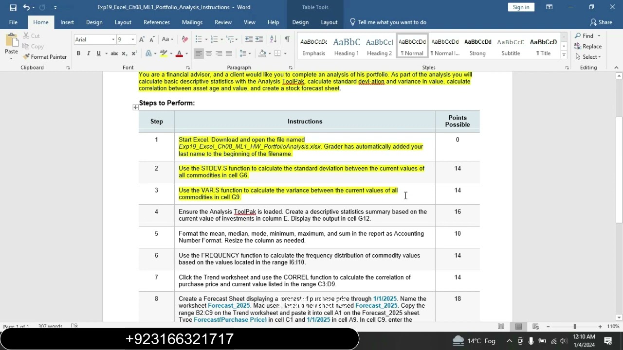 Exp19_Excel_Ch08_ML1_Portfolio_Analysis | Full Course Deal Contact Us