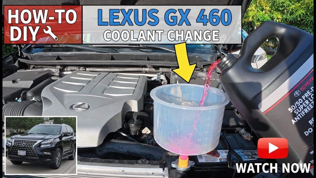 Слив и заливка охлаждающей жидкости Lexus GX460 своими руками | 2013–2021 | Интервал обслуживания...
