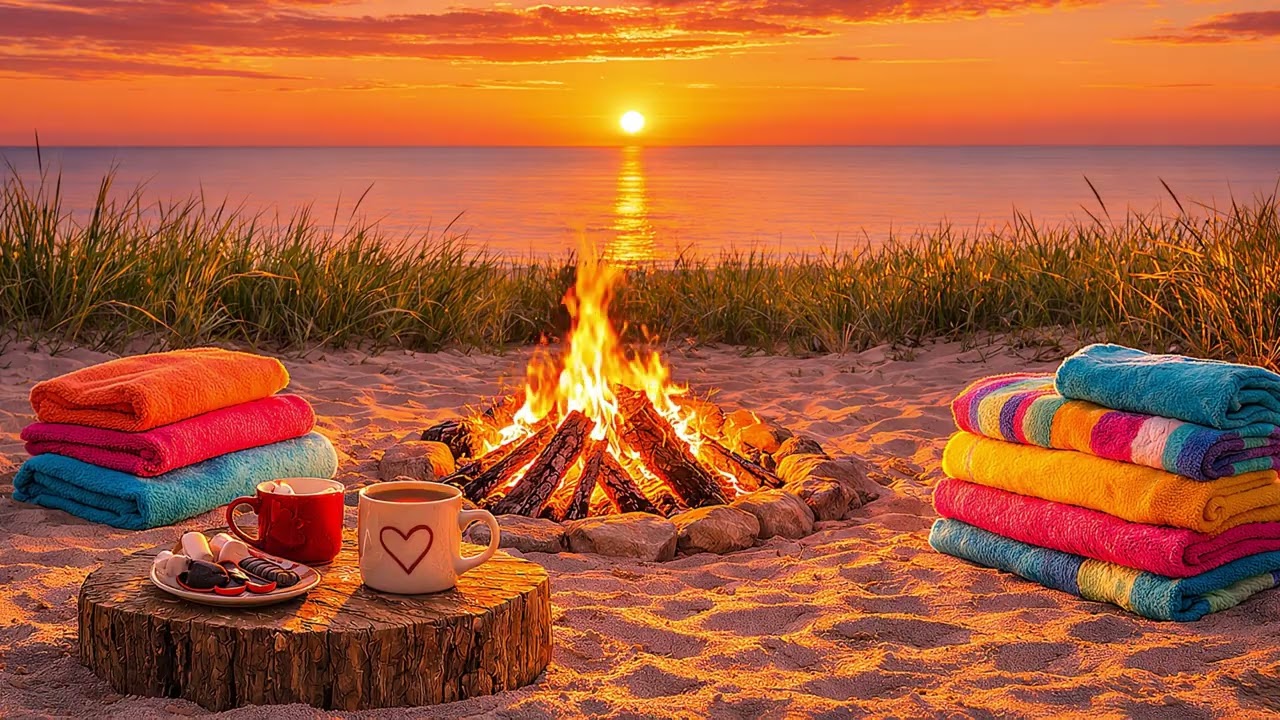 Ambient TV 4K HD Fireplace Fire playa Ambiance - TV 4K HD  Feu cheminée plage