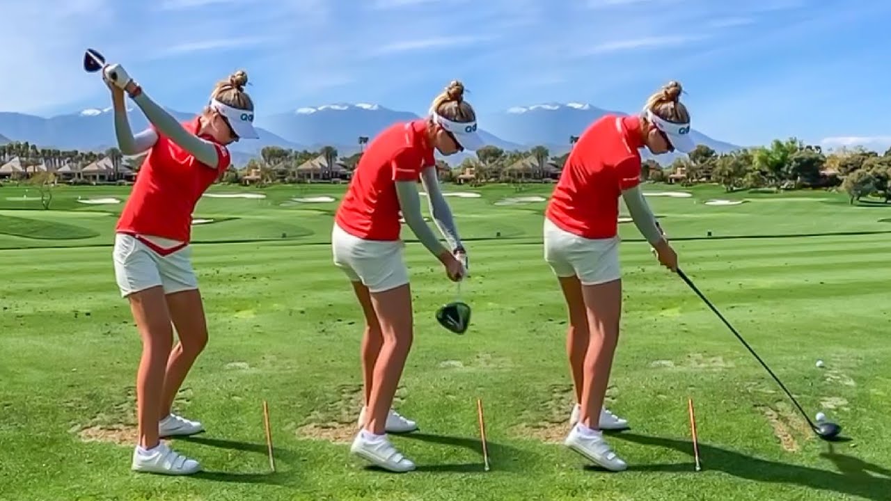 Nelly Korda Golf Swing - DRIVER SEQUENCE | Full Speed + SLOW MOTION
