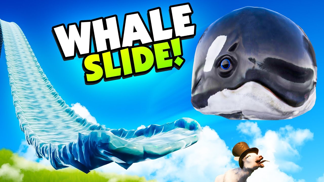 Super Goat Launches BILLY THE WHALE On The ICE Slide! In Goat Simulator 3