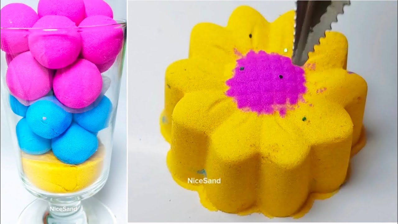 Very Satisfying and Relaxing Kinetic Sand ASMR Video 42 Smooth Cutting Therapy