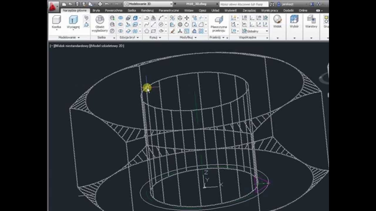 GZK_4_3D  (AutoCad 3D 4/7) Nakrętka 6-cio kątna w 3D