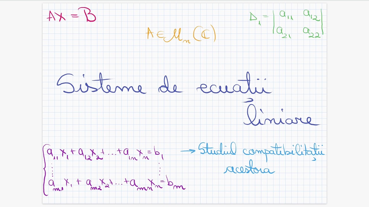 Sisteme de ecuatii liniare: studiul compatibilitatii sistemelor - Clasa a XI-a